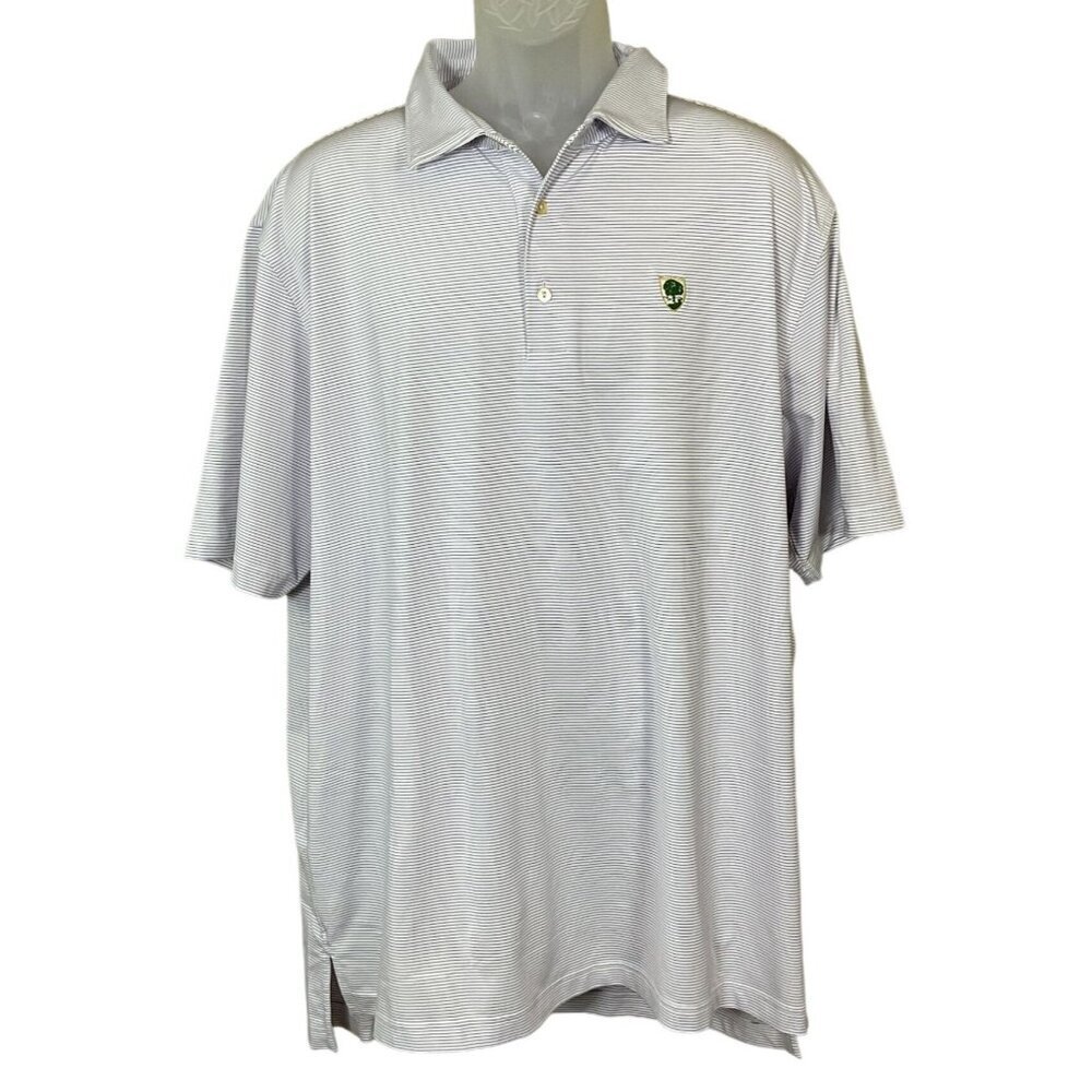 Peter Millar Summer Comfort Short Sleeve Golf Polo Shirt XL Stripes Embroid Logo